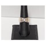 .925 Sterling Twisted Band Sz 7.5