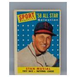 1959 Topps Stan Musial All-Star #476 Paper Loss