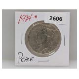 1934-S 90% Silver Peace $1 Dollar