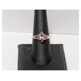 .925 Sterling Purple Marquise Shape Ring Sz 8