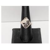 .925 Sterling Modern Geometric Ring Sz 8