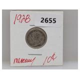 1928 90% Silver Mercury Dime