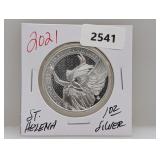 2021 1oz .999 Silv St Helena Round