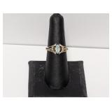 .925 Sterling Blue Marquise Shape Stone Ring Sz 7