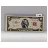 1953 Red Seal $2 US Note
