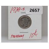 1929-S 90% Silver Mercury Dime