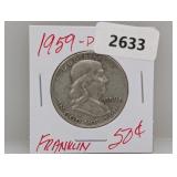 1959-D 90% Silver Franklin Half $1