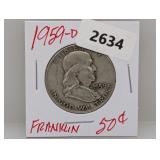 1959-D 90% Silver Franklin Half $1