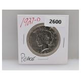 1927-D 90% Silver Peace $1 Dollar