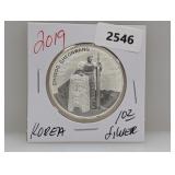 2019 1oz .999 Silv Korea 1 Clay