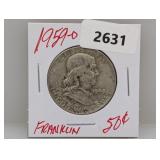 1959-D 90% Silver Franklin Half $1