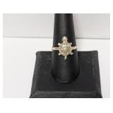 .925 Sterling Turtle Ring Sz 8.5