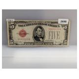 1928-F Red Seal $5 US Note