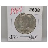 1964 90% Silver JFK Half $1 Dollar
