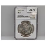 NGC 1904-O MS63 90% Silv Morgan $1