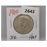 1964 90% Silver JFK Half $1 Dollar