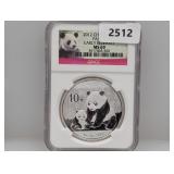 NGC 2012 MS69 1oz .999 Silv China 10 Yuan