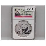 NGC 2012 MS69 1oz .999 Silv China 10 Yuan
