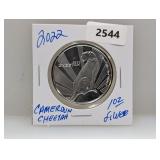 2022 1oz .999 Silv Cameroun Cheetah