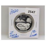 2020 1oz .999 Silver St Lucia Lizard