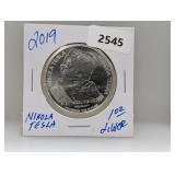 2019 1oz .999 Silv Nikola Tesla Dinara