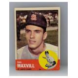 Vintage 1963 Topps Baseball #49 Dal Maxvill RC