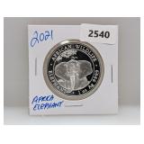 2021 1oz .999 Silver African Elephant