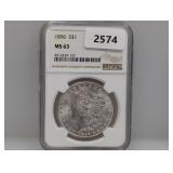 NGC 1896 MS63 90% Silv Morgan $1