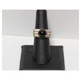 .925 Sterl Square Ring W/Cabochon Stone Sz 7