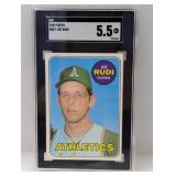 1969 Topps #587 Joe Rudi SGC 5.5 EX+