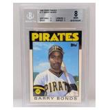 1986 Topps Traded Barry Bonds RC #11T BGS 8