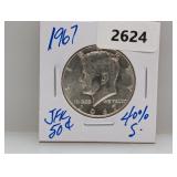 1967 40% Silv JFK Half $1 Dollar
