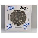 1966 40% Silv JFK Half $1 Dollar