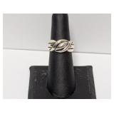 .925 Sterling Modern Sculptural Ring Sz 6