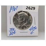 1967 40% Silv JFK Half $1 Dollar