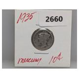 1935 90% Silv Mercury Dime