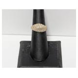 .925 Sterling Diagonal Grooved Ring Sz 6