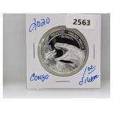 2020 1oz .999 Silver Congo Predators 20 Francs
