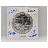 2020 1oz .999 Silver Congo Prehistoric 20 Francs