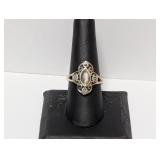 .925 Sterling Abalone/Marcasite Ring Sz 9