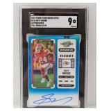 2022 Contenders Teal Prizm Auto Moore RC /99 SGC 9
