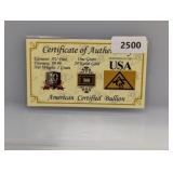 1 Grain 24Kt Gold Amer Certified Bullion