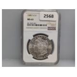 NGC 1880-S MS63 90% Silv Morgan $1