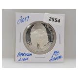 2017 1oz .999 Silver African Lion