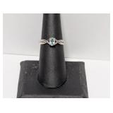 .925 Sterling Pale Blue Stone Ring Sz 7