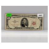 1963 Red Seal $5 US Note