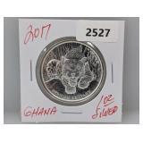2017 1oz .999 Silver Ghana African Leopard