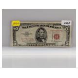 1953-A Red Seal $5 US Note