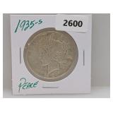 1935-S 90% Silver Peace $1 Dollar