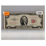 1953 Red Seal $2 US Note